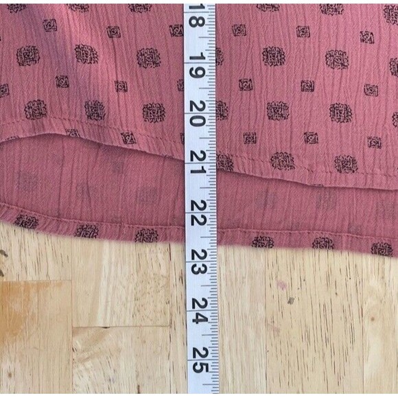 VOLCOM Stone Row Relax Ruffled Sleeve Boxy Buttoned Boho Western Country Top SM - Picture 8 of 8